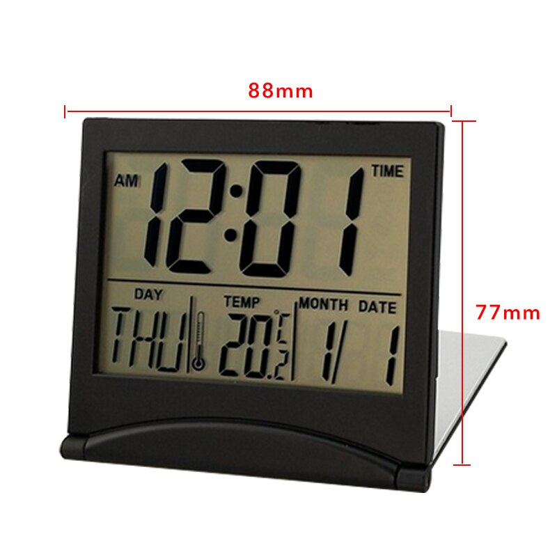 Calendar Display Alarm Clock Digital Thermometer Calendar Display Date Time Desk Table Clock Display Datum Bureau Tafel: A-black