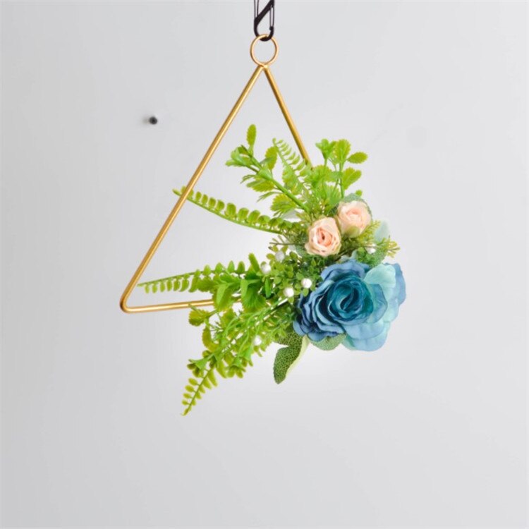 Guld jern metal ring krans krans blomsterkrans bryllup dekoration brud blomster bøjle indretning bondehus dør vægdekoration: B12