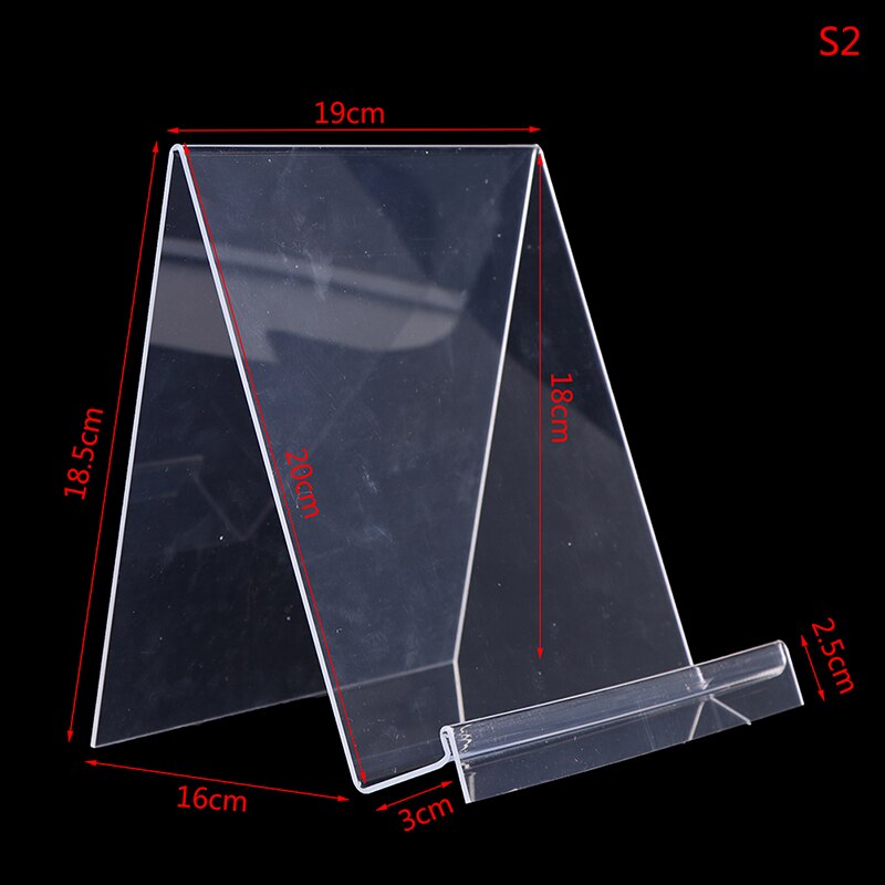 1Pcs Book Display Stand Desktop Book Holder Transparent Acrylic Book Shelf Vertical Book Textbook Display Stand Transparent: S2