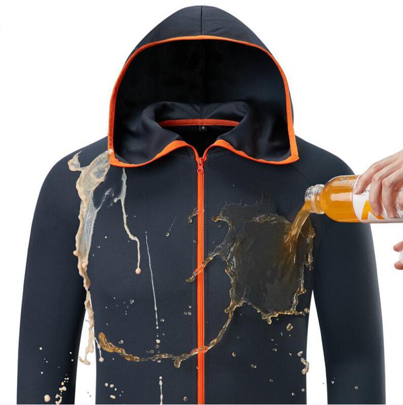Ropa de pesca tecnología hidrofóbico hielo seda pesca ropa al aire libre Camping senderismo chaquetas impermeable Anti-Fouling de secado rápido: M / Black