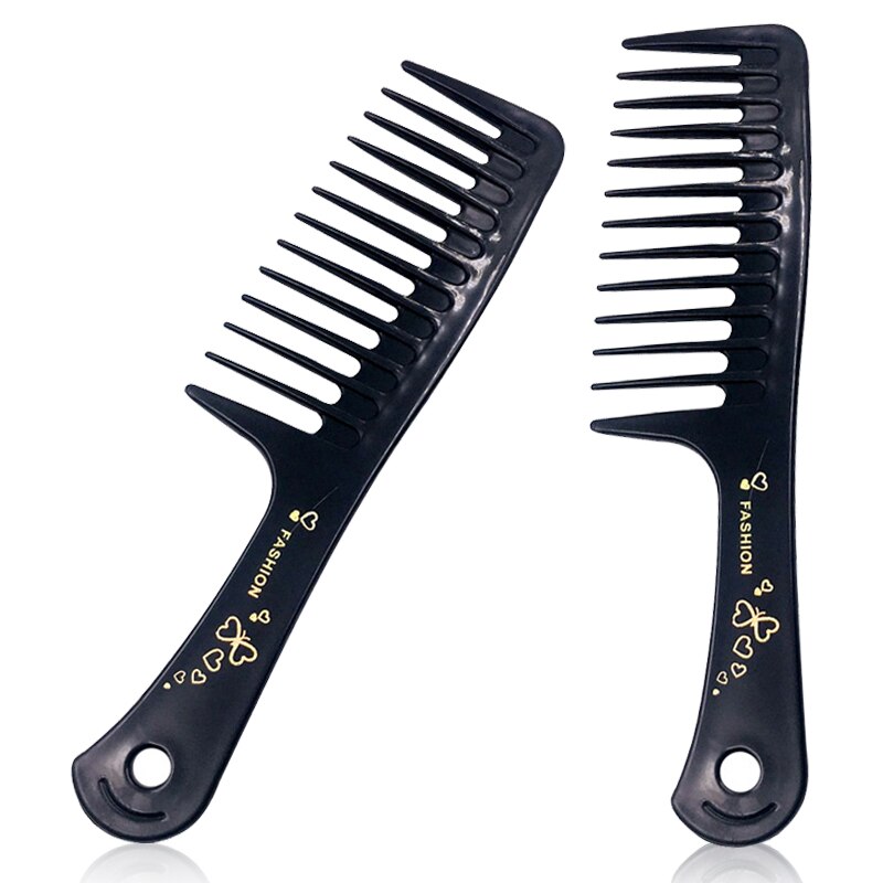 12 Teeth Wide Tooth Comb Black ABS Plastic Heat-resistant Large Wide Tooth Comb For Hair Styling Tool