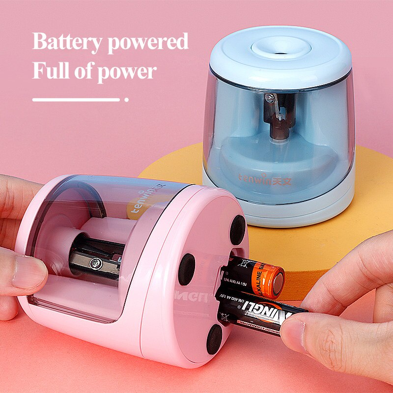 TENWIN Student Pencil Sharpener Electric vertical Blades for Artists Automatic Pencils Cutter Stationery Office School Supplies