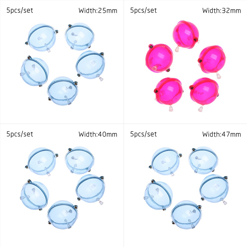 5PCS Plastic Fishing Float Balls Sea Fishing Bubble Floats Tackle Water Ball Hollow Balls Fishing Accessory 25/32/40/47mm