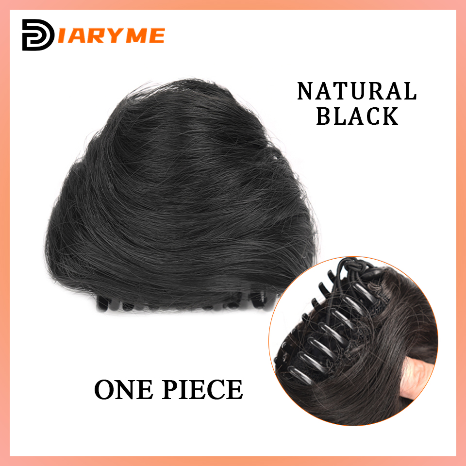 Cosplay Mini Hair Buns Synthetic Chignon Hair Extention Hair Bun Meatball Head Hair Accessories Clip-in Updo Donut Bun heat resi