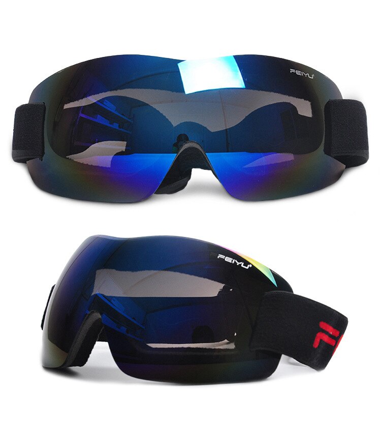 Skidglasögon män kvinnor snowboardglasögon enkelglasglasögon för vuxna skidåkning cykling vandring ögonskydd: Blå