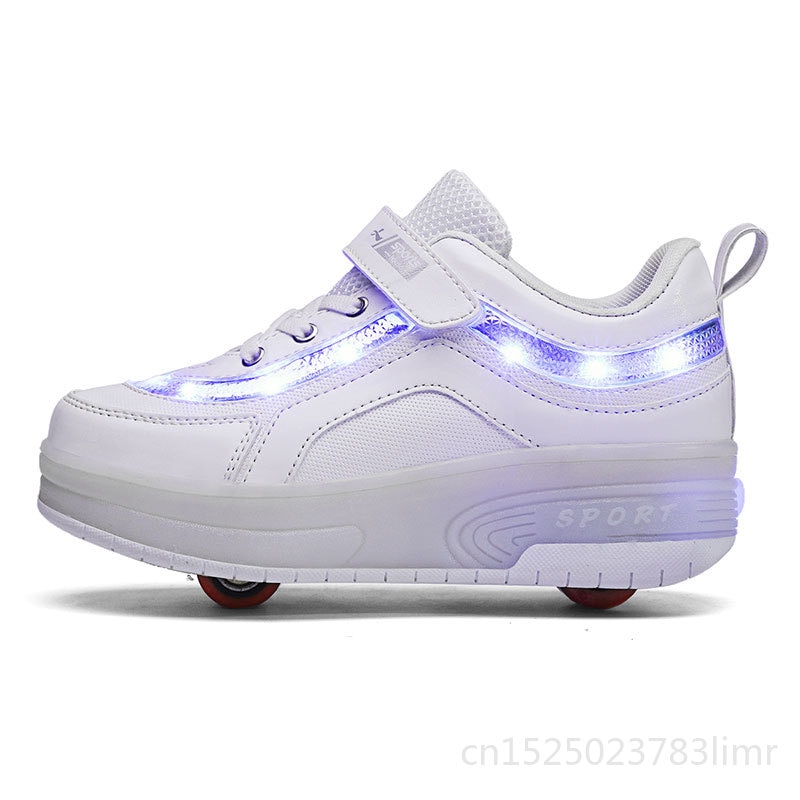 Heelys Usb Opladen Led Sneakers Twee Wielen Jongens Meisjes Roller Skate Casual Schoen Met Roller Kids Meisje Sport Schoenen