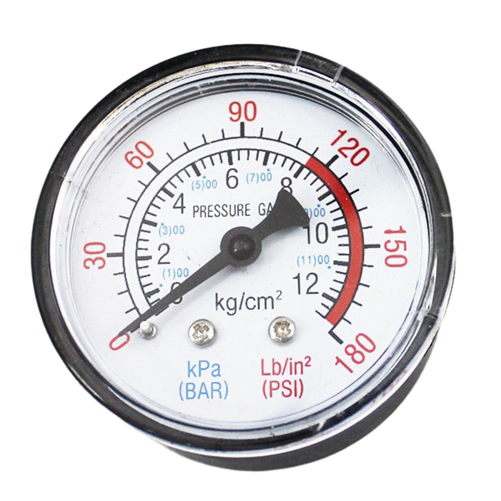 Y50 Portable Air Compressor Pressure Gauge Pressure Calibrator Dual Scale Manometer Horizontal 1 / 4 Pressure Gauge