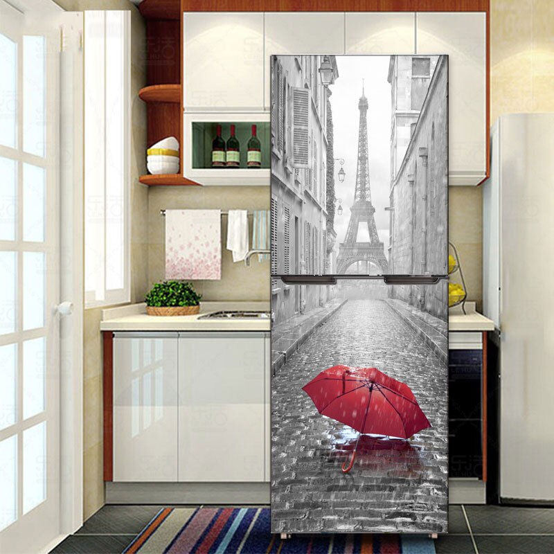 Vinyl Self Adhesive Kitchen Fridge Sticker Refrigerator Cover Door Wrap Size 60x150cm/60x180cm: A / 60x180cm