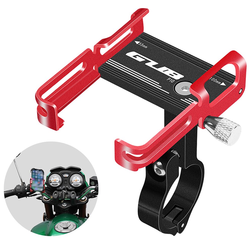 GUB P10 P20 P30 G81 G-81 - 81 Bike Phone Holder 3.5 7.5 inch Device Bicycle Phone Stand Scooter Moto Mount Handlebar Clip: GUB P10 Black Red