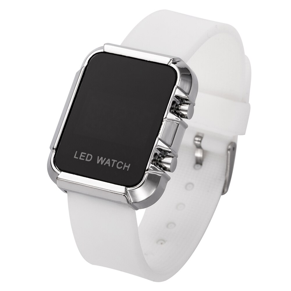 Reloj Digital con correa rosa para niños, pulsera con esfera cuadrada LED, para estudiantes y bebés, novedad