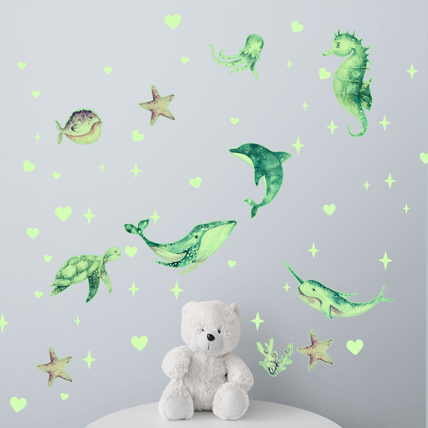 Cartoon Glow In The Dark Stickers Lichtgevende Eenhoorn 3d Muursticker Voor Kinderkamer Woonkamer Slaapkamer Decoratie Thuis Decals