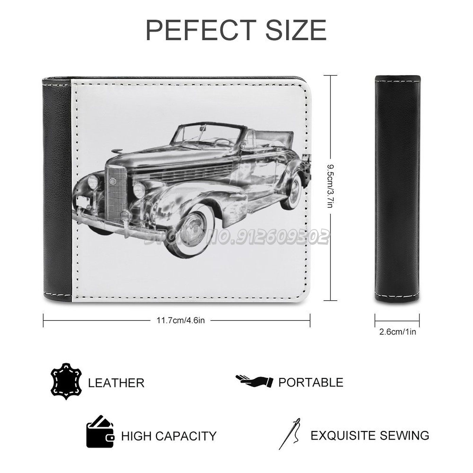 1938 Lasalle Darstellung männer Brieftasche Leder Brieftasche Luxus Brieftasche Brieftasche Männlichen 1938 Lasalle Cabrio Luxus Auto 1938 19