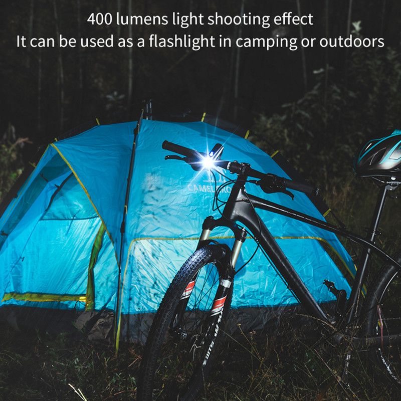 ROCKBROS-Luz LED delantera y trasera para bicicleta, faro trasero para ciclismo de montaña, con USB, 400/800/1000LM