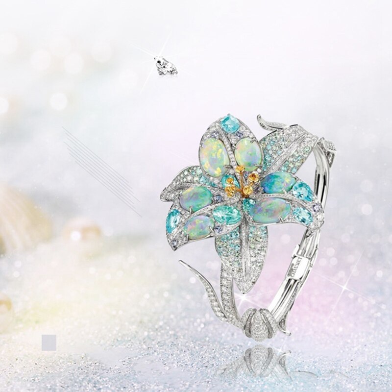 Rings Women Jewelry Flower Rhinestone sweet Color Opal Stone Wedding Party Ring 1 PC