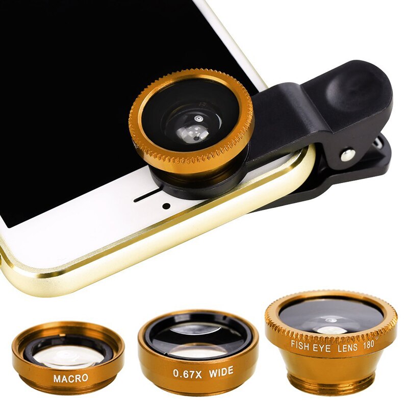 Cámara Universal para teléfono móvil, lente ojo de pez 3 en 1, lentes Macro de gran angular para iPhone, Samsung, Huawei, Xiaomi: ojo de pez