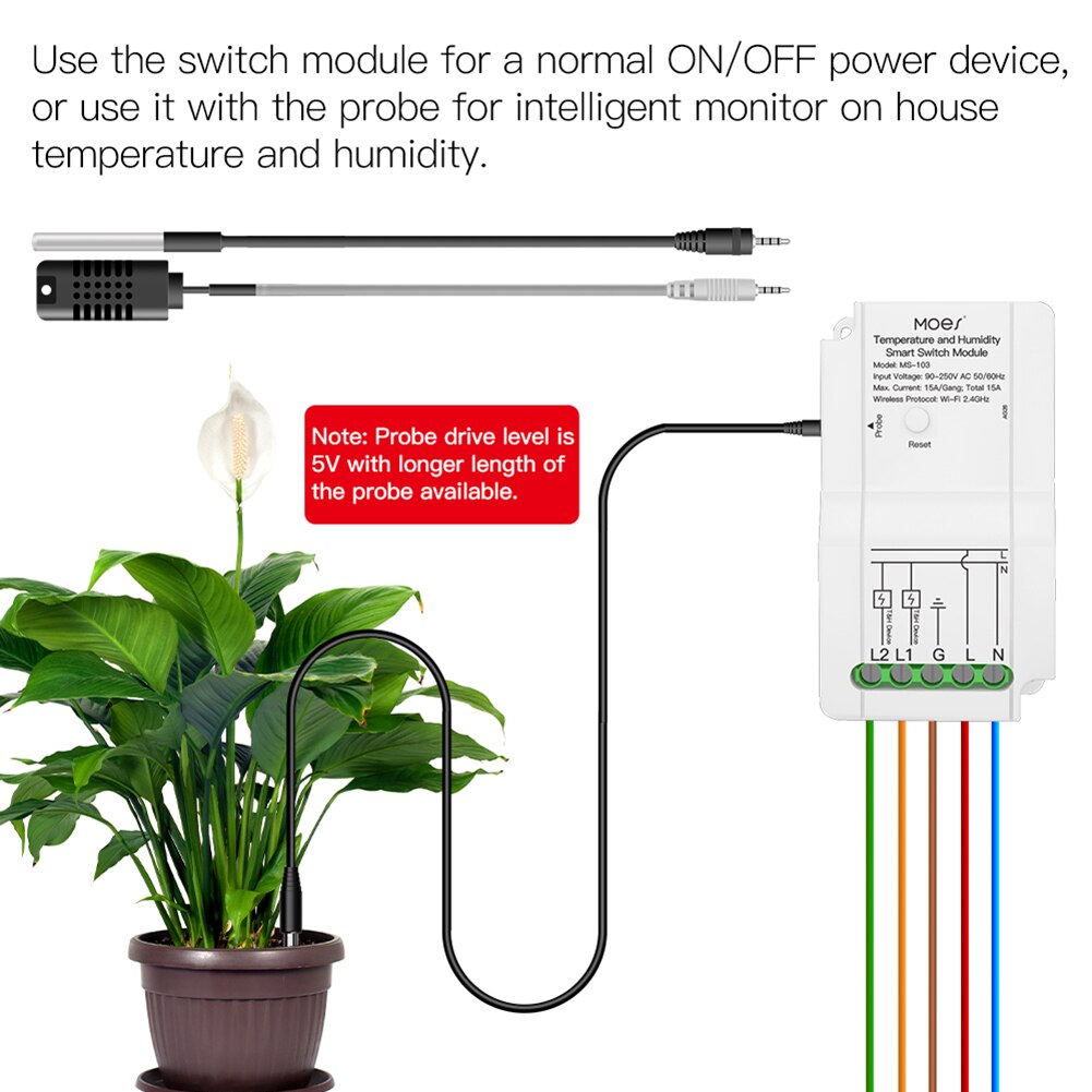 Wifi Smart Temperature Humidity Controller Probe Switch App Remote Control