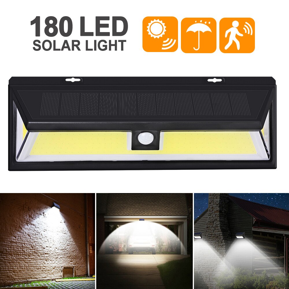 COB 180 led solar lamp outdoor waterproof PIR Motion Sensor Street Lamp for Garden Decoration Solar Light: 180led 1pcs