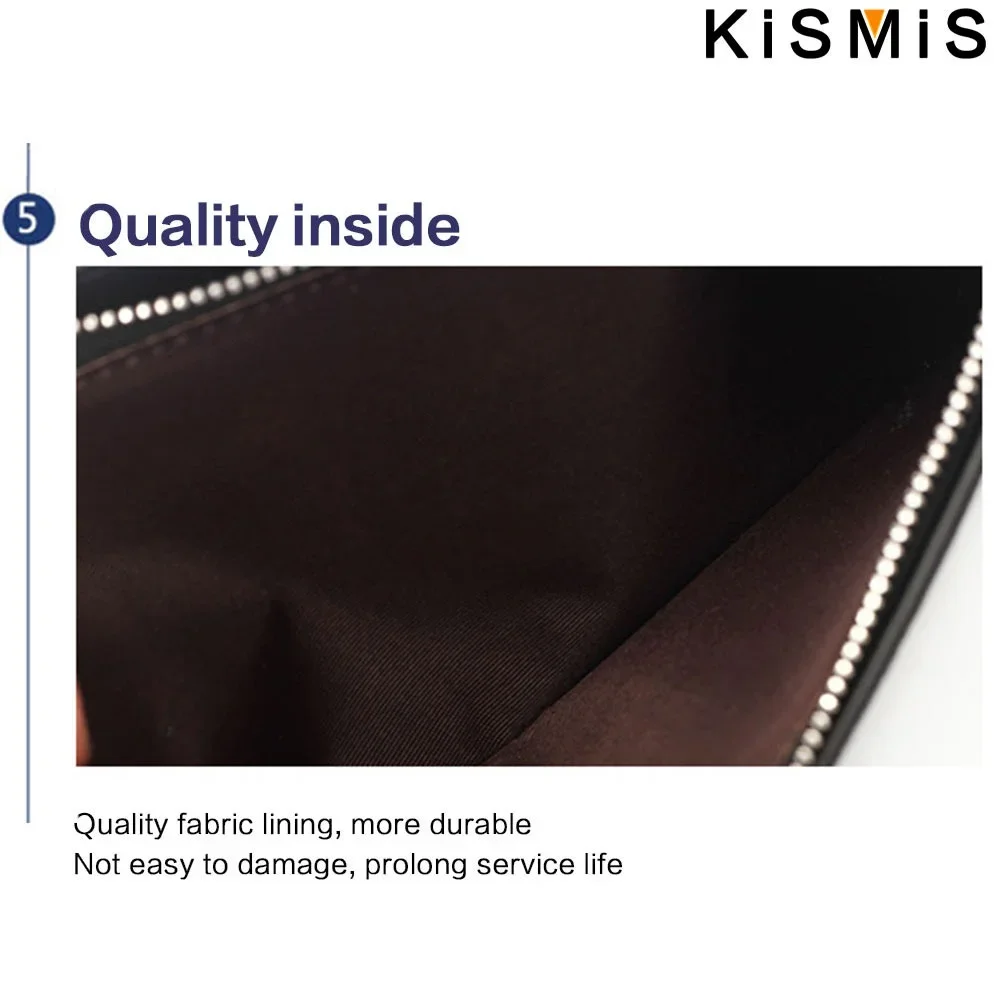 KISMIS RFID Blocking Bifold Wallet - multi-card case with zipper pocket ID holder credit card manager