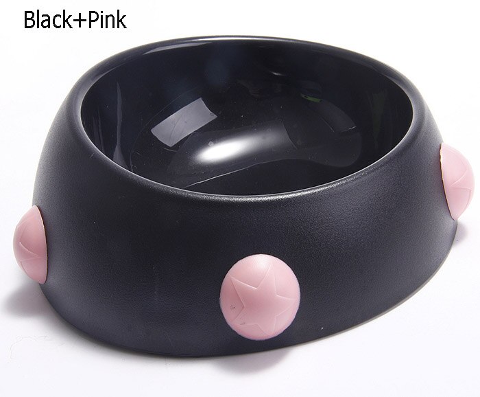 Rivet Pet Bowl Pug Food Bowls Drinking Water Cup For Bulldog Utensils Small Medium Dog Bowls Suit For French Bulldog: Black and Pink / L