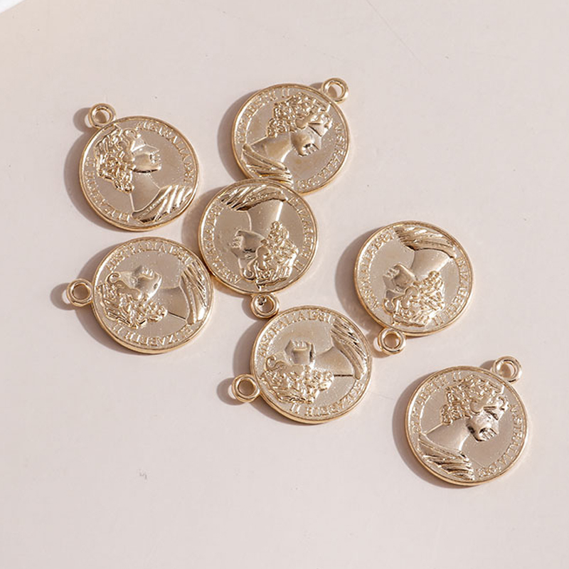 Leslie, 10 Uds., Color dorado y plateado, gran declaración, forma ovalada, colgantes de la Virgen María, dijes aptos para hacer collares DIY, aleación de Metal de 26x15mm: Pistola negra plateada
