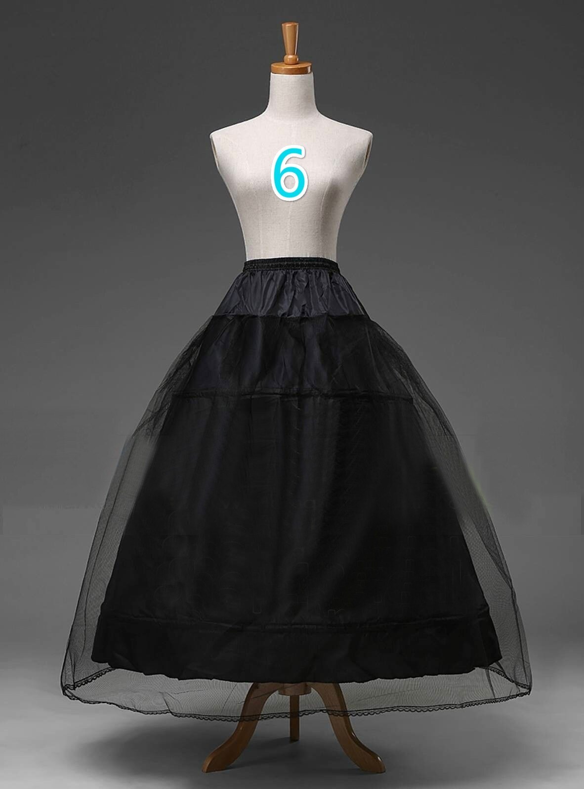 Schwarze Braut Petticoat Krinoline Unterrock Band/Hoopless/Meerjungfrau/Fishtail: 6
