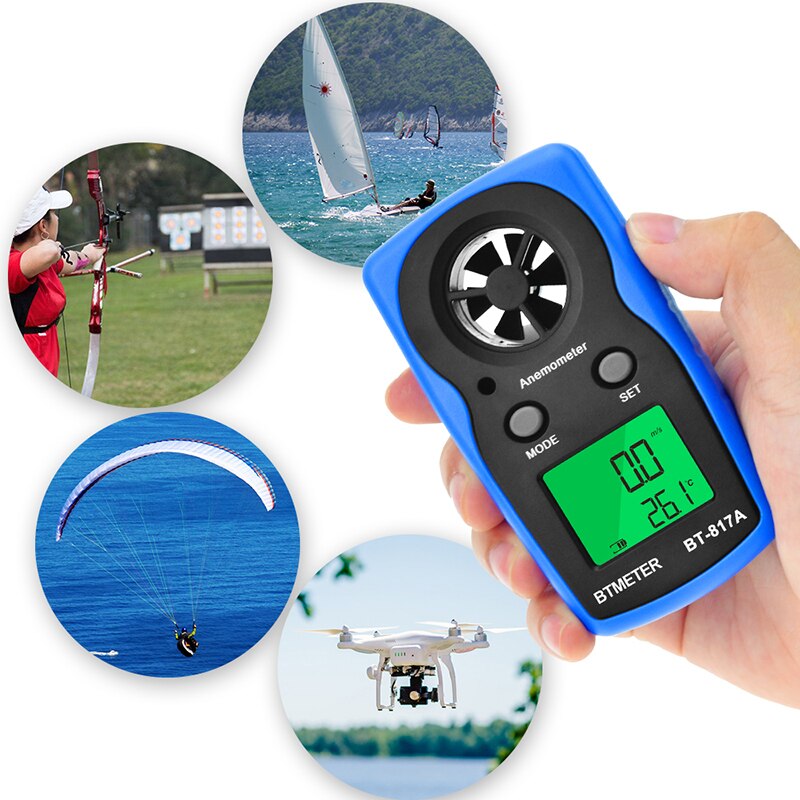 HoldPeak HP-817A Digital Anemometer 30m/s LCD Wind Speed Measurement Wind Device Handheld Anemometro Measure tools
