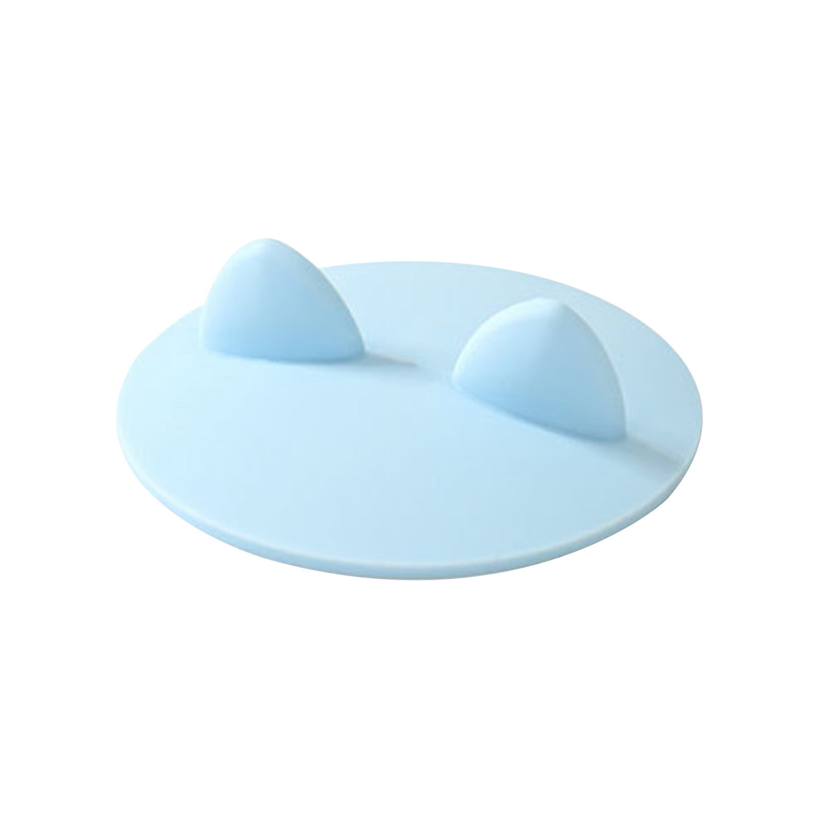 25# Cat Ears Cup Lids Dust Reusable Silicone Cover Heat Resistant Cup Thermal Insulation Cover Tea Cup Caps Cup Accessories: Blue
