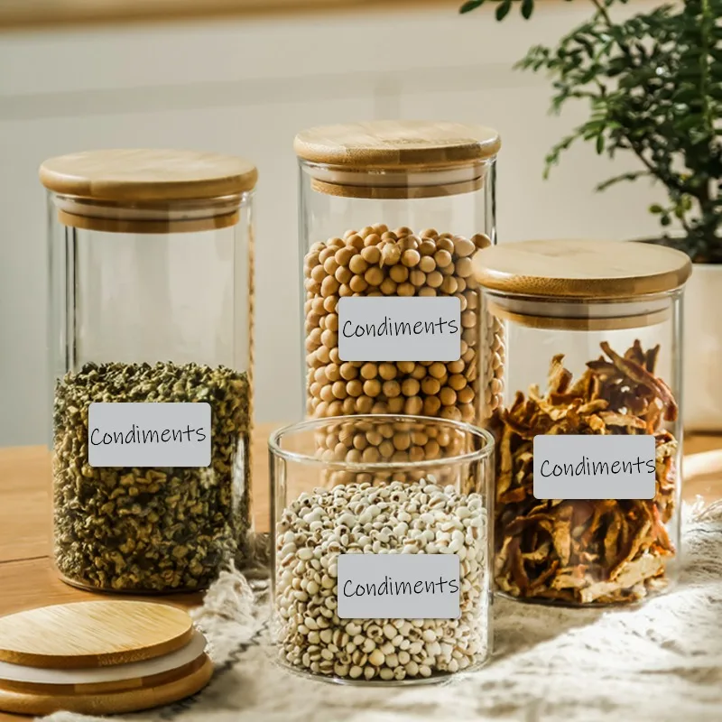 Etiquetas adhesivas de PET para cocina, botellas de especias, tarros, etiquetas de clasificación, autoadhesivas impermeables para el hogar y la Oficina, pegatina de almacenamiento de categorías