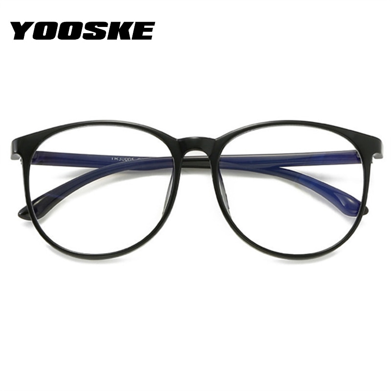 Yooske anti-blu-ray computerbriller mænd overdimensionerede brillerammer til kvinder store runde optiske rammer gennemsigtige briller