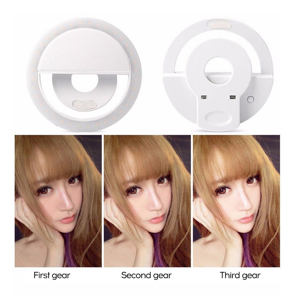 RK-14 Selfie Led Ring Light Portable Mobile Selfie Lamp for Iphone Clip Lampe Selfi Telephone Lampa Na Telefon Lens Photography
