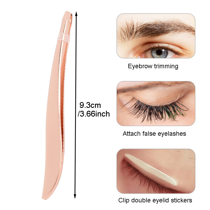 1Pc Colorful Stainless Steel Tweezer Eyebrow Eyelash Clips Slanted Puller Face Nose Hair Remover Banana Makeup Tool
