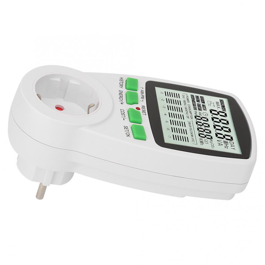 Energie Monitor 0.000KWh-9999KWh Power Meter Plug 0-16A Intelligente Elektriciteit Usage Monitor Energy Meter