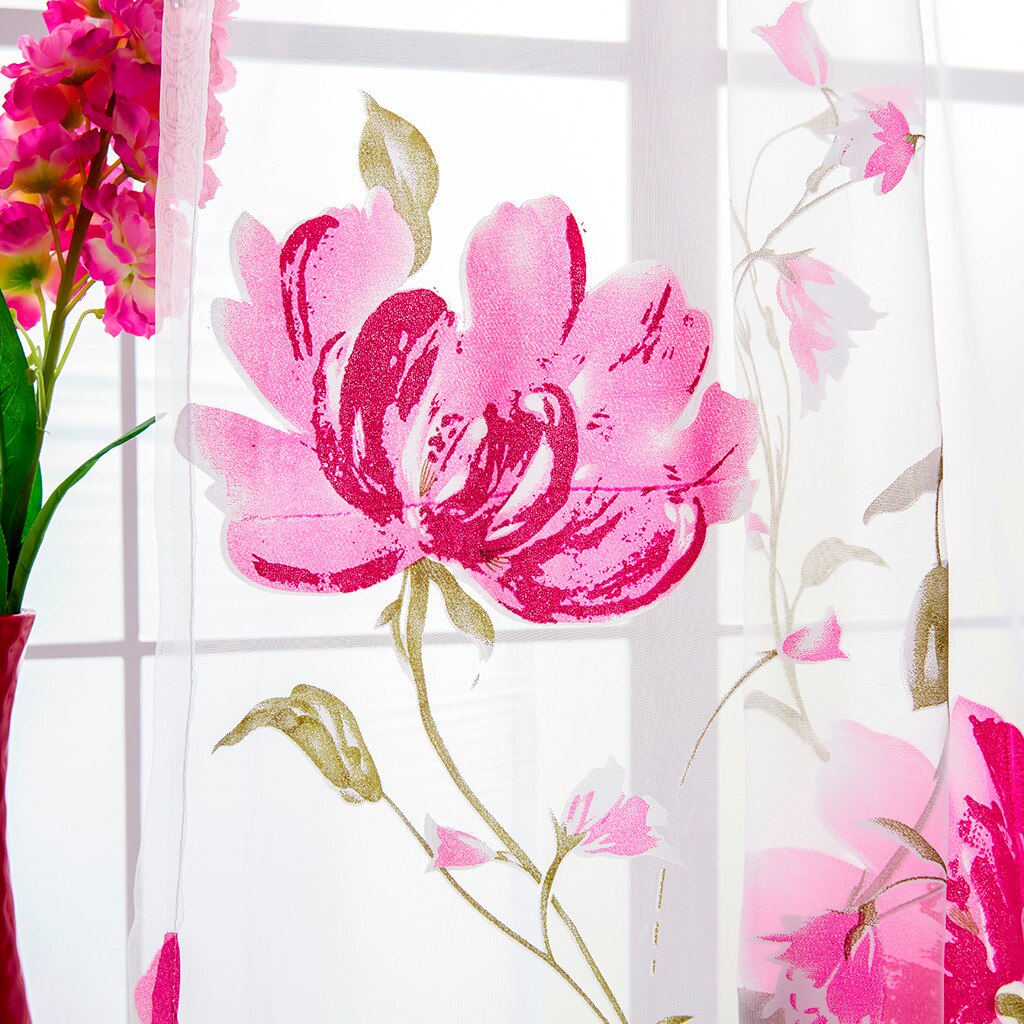 Scarf Curtains Valances Panel Vines-leaves Tulle Bedroom Vines Leaves Tulle Door Window Curtain Drape Panel Sheer Scarf Valances