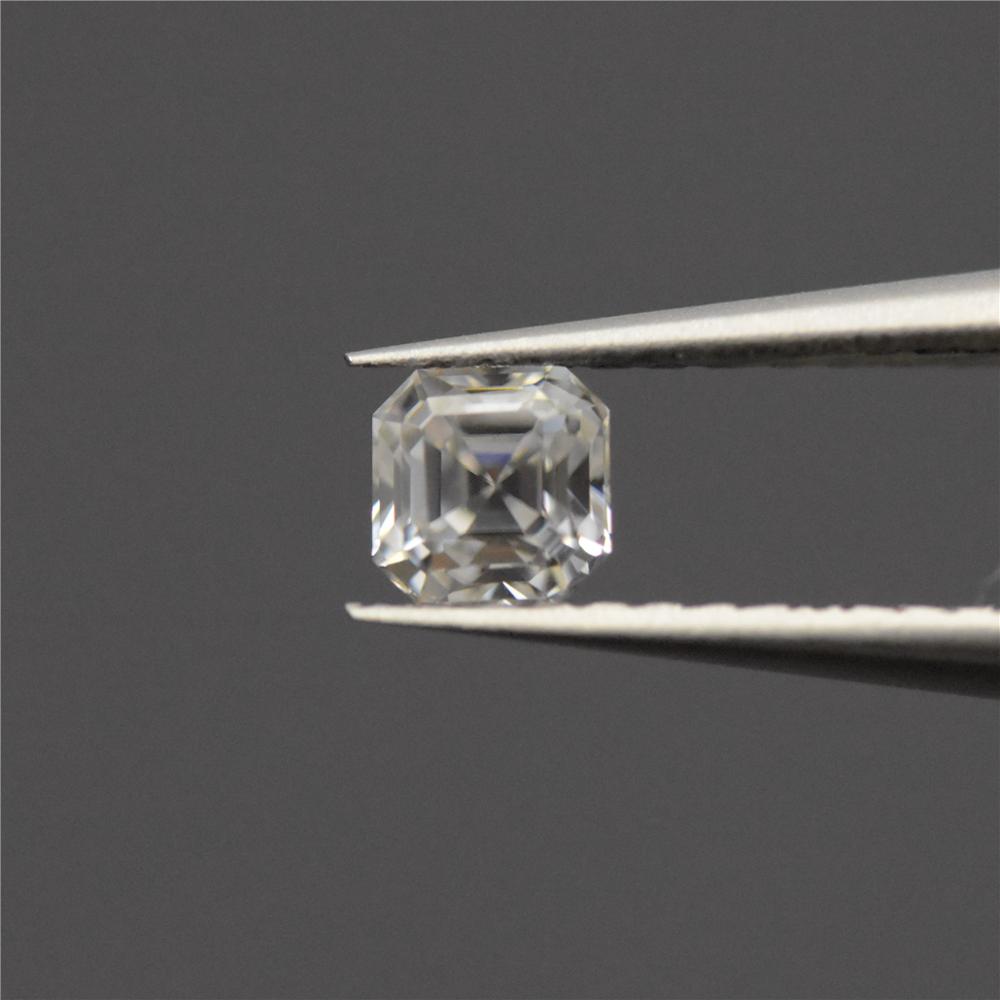 5.0x5.0mm asscher coupe moissanite pierre avec couleur blanche/VVS clarté