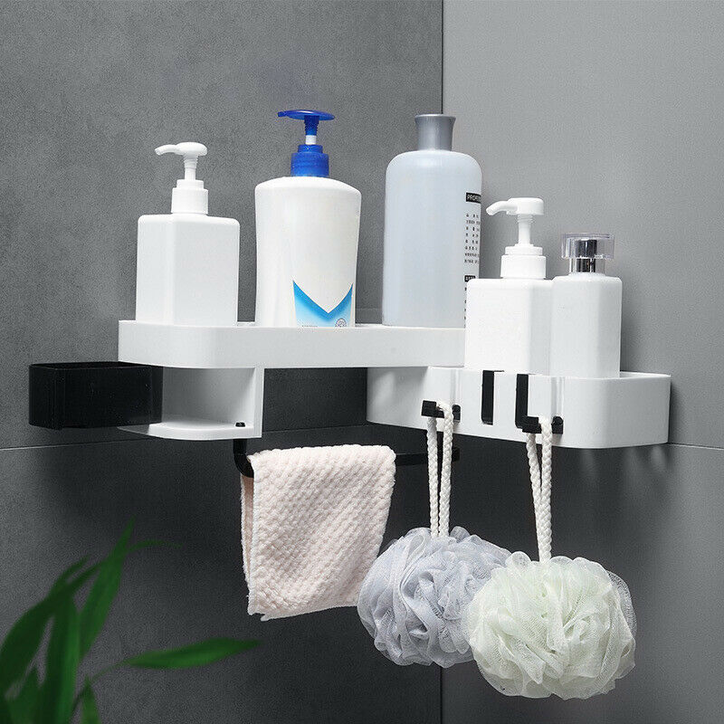 1 pc Ecke Dusche Regal Schlecht Shampoo Dusche Regal Halfter Küche Lagerung Gestell Organizer Zauberstab Montiert Badezimmer Spielereien