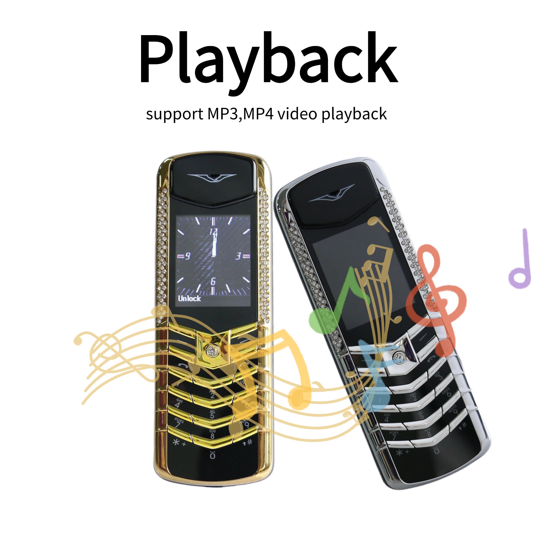 Assinatura clássica do telefone móvel para idosos ultra fino dois cartões sim trocador de voz bluetooth dial botão blacklist portátil