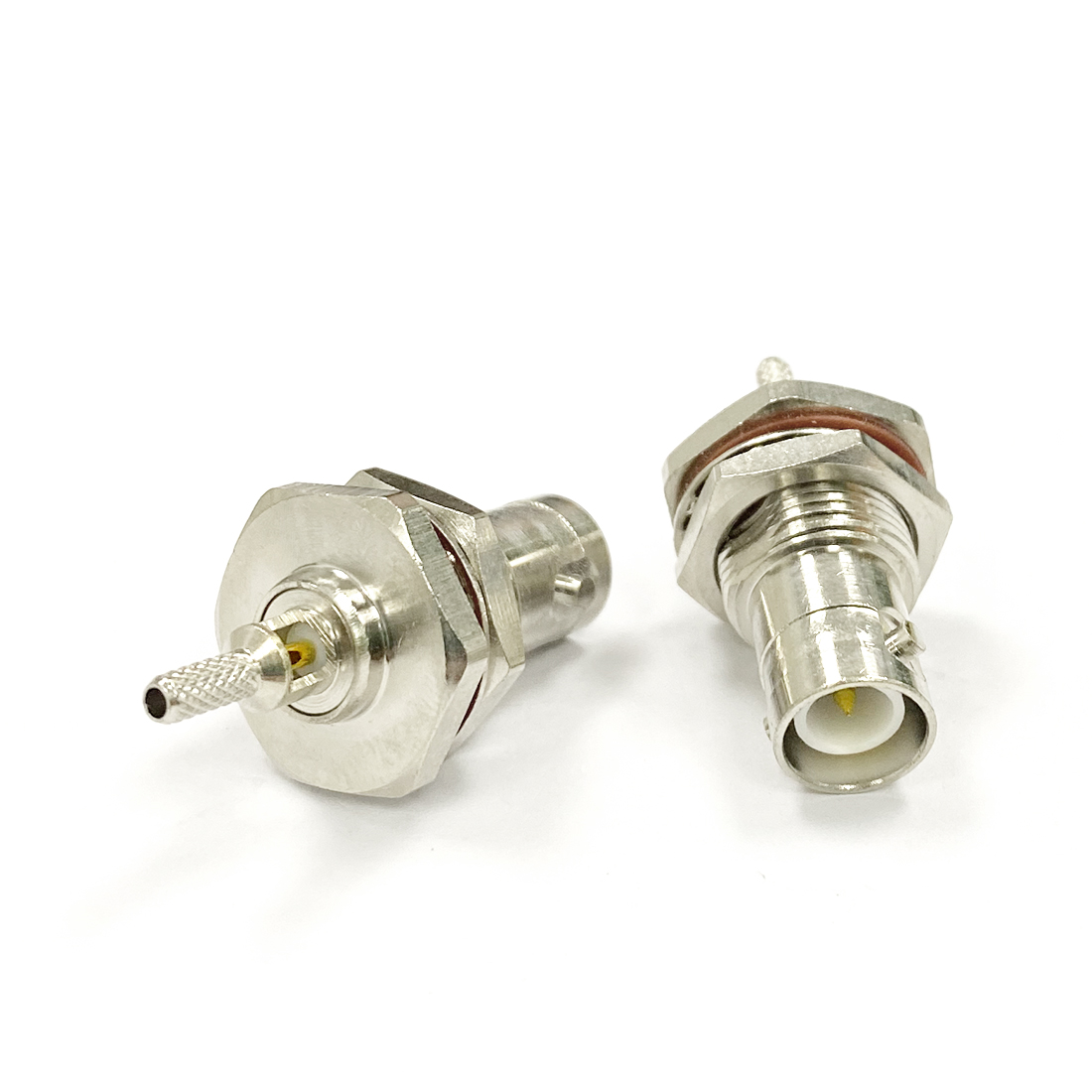 Conector fêmea para porca conversor rf coax, conector para crimpagem rg316 rg154 lmr100 cabo reto níquel novo venda por atacado, 1 peça