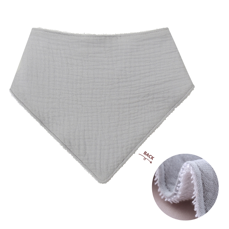 Bavaglino per allattamento per bambini bavaglino tinta unita bottone a pressione asciugamano Saliva morbido cotone triangolo Burp Cloth per neonato