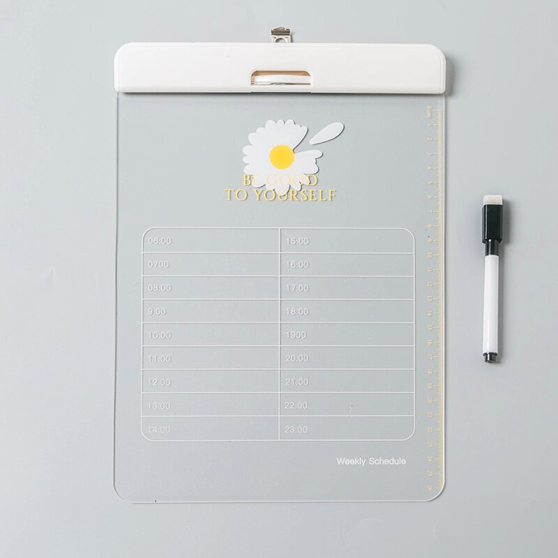 30*21cm Cartoons Series Writing Board Clip Stationery A4 Paper Acrylic Pad Splint Transparent daisy Clipboard School Supplies: daisy
