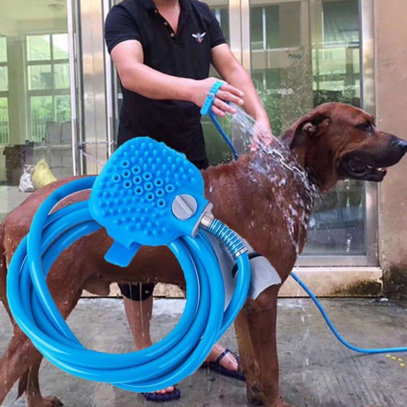 Siliconen huisdierbadgereedschap, comfortabele massage-douchegereedschap, reinigings- en wasbadsproeiers, hondenborstel, huisdierreiniger, slangadapters