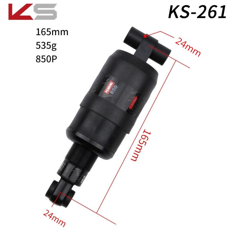 KS KS-261 Shock Absorber MTB Mountain Bike Rear Shocks Spring Damper 120-170mm Electric Scooter Folding Bicycle Parts: KS-261 165mm 850P