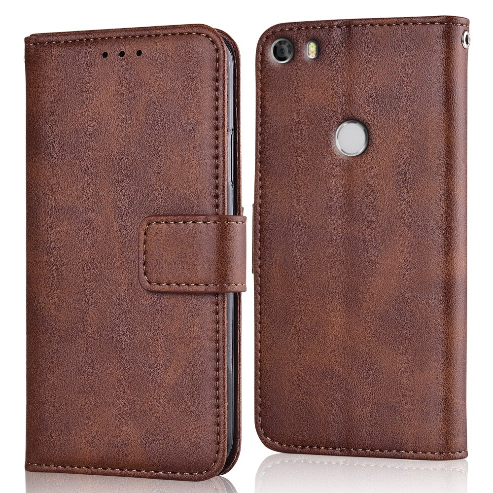 For On Alcatel Idol 5 6058D Cover Vintage Leatehr Wallet Case For Alcatel Idol 5 6058D Coque Phone Bag Kickstand Fitted Case: niu-Brown