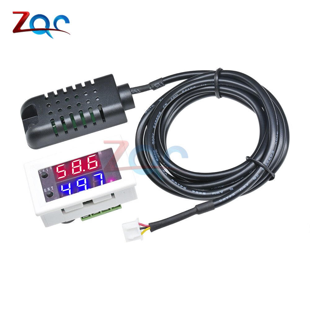 Mini Digital Humidity Controller AC 110V-220V DC 12V 24V Hygrometer Humidity Control Switch 0~99%RH Hygrostat w/ Humidity sensor