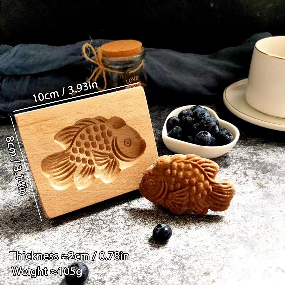 1 molde de madera para galletas de Navidad, patrones de animales, moldes para cortar galletas en relieve tallados en 3D, pájaro, oso, tigre, caballo, ardilla
