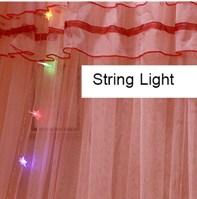 Mosquito Net For Double Bed Single-door Dome Hanging Bed Curtain Princess Mosquito Bed Netting Canopy Bed Tent Room Decoration: String light
