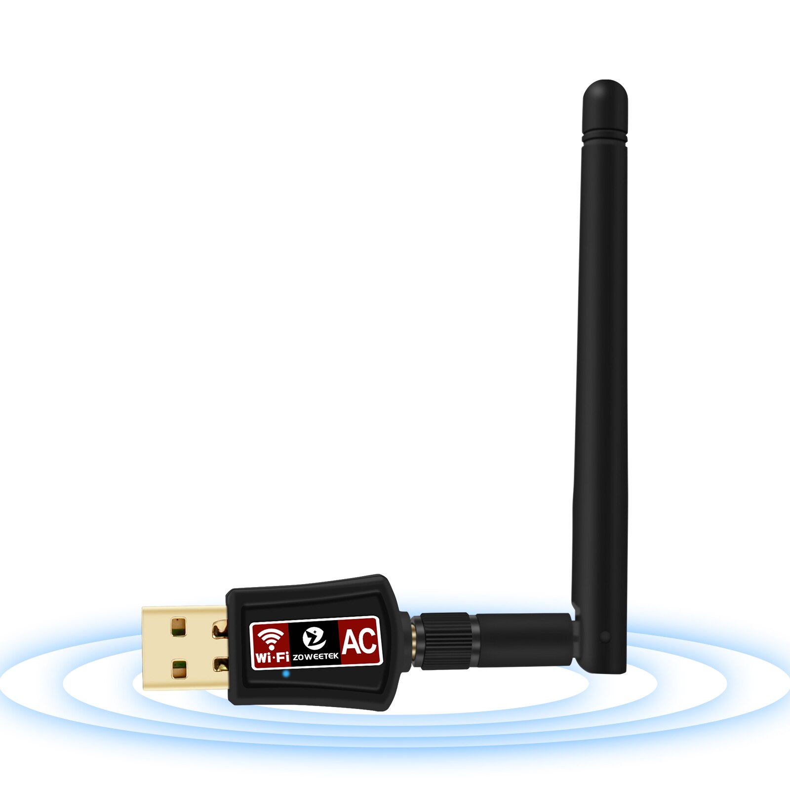 Zoweetek Draadloze Mini Wifi Adapter 2d600Mbps 802.11ac Dual Band 2.4G/5G Usb Ethernet Ontvanger 2dBi