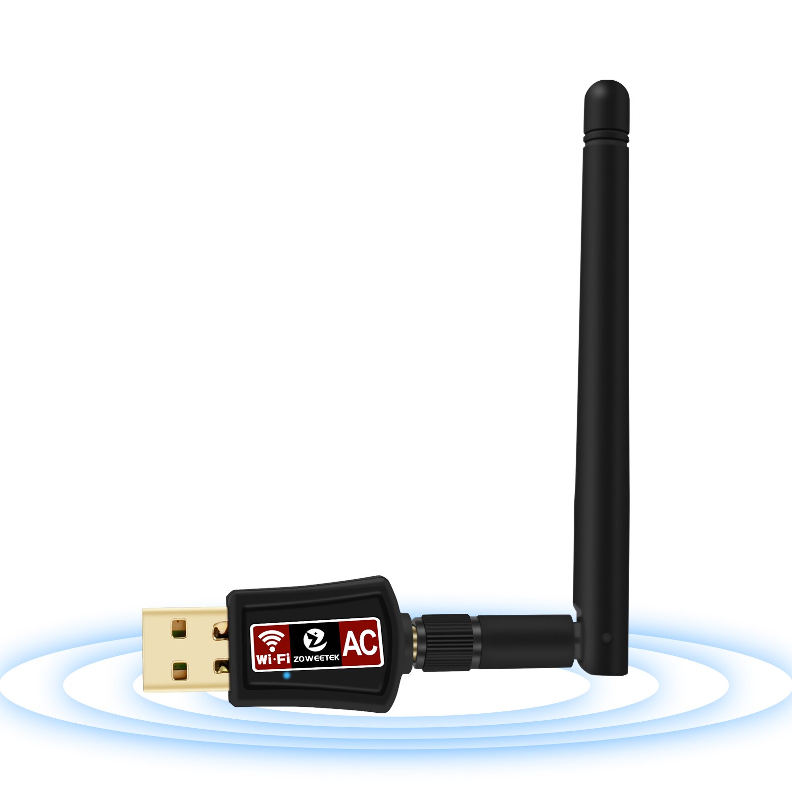 Zoloctek-mini adaptador de wi-fi, sem fio, 2d600mbps, 802.11ac, banda dupla, 2.4g/5g, rede usb, receptor ethernet, 2dbi