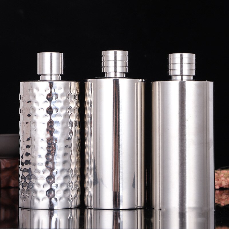 Cylindrical 304 Stainless Steel Flasks 18oz/500ml Bottle Alcohol Flagon Pot 304 Stainless steel Material Can Store Liquor