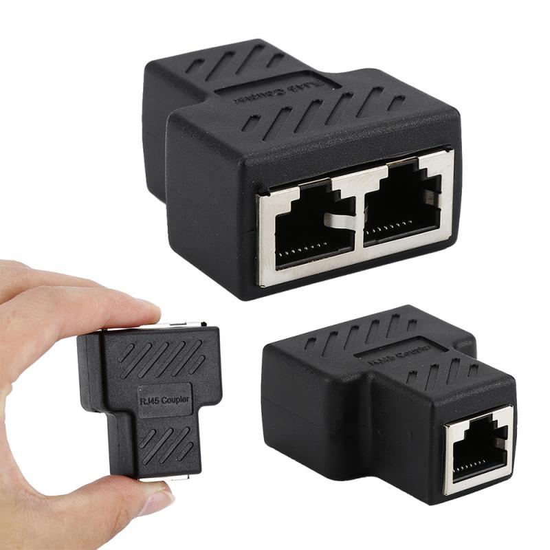 1 to 2 rj45 splitter netværksadapter stik split kabel netværk forlænger forlænger stik ethernet lan dobbelt porte stik