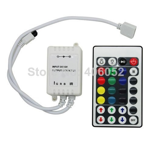 10 stks/partij 28 keys rgb ir led controller DC5V 12 v-24 v voor 5050/3528 led strip licht en RGB LED module